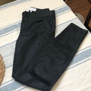 Kendall + Kylie - Black Coated Pants - Distressed